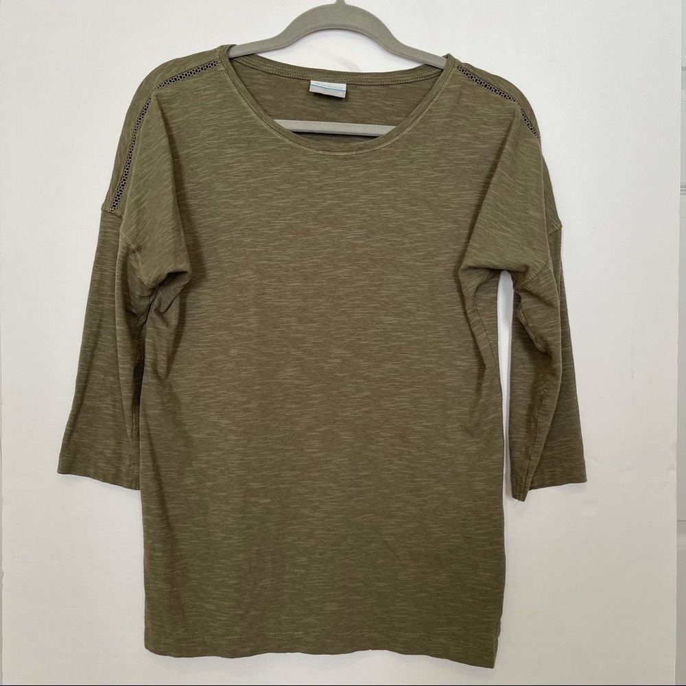 Columbia Green Long Sleeve Cutout Shirt Size XS